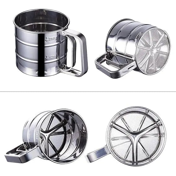 Stainless steel flour sifter
