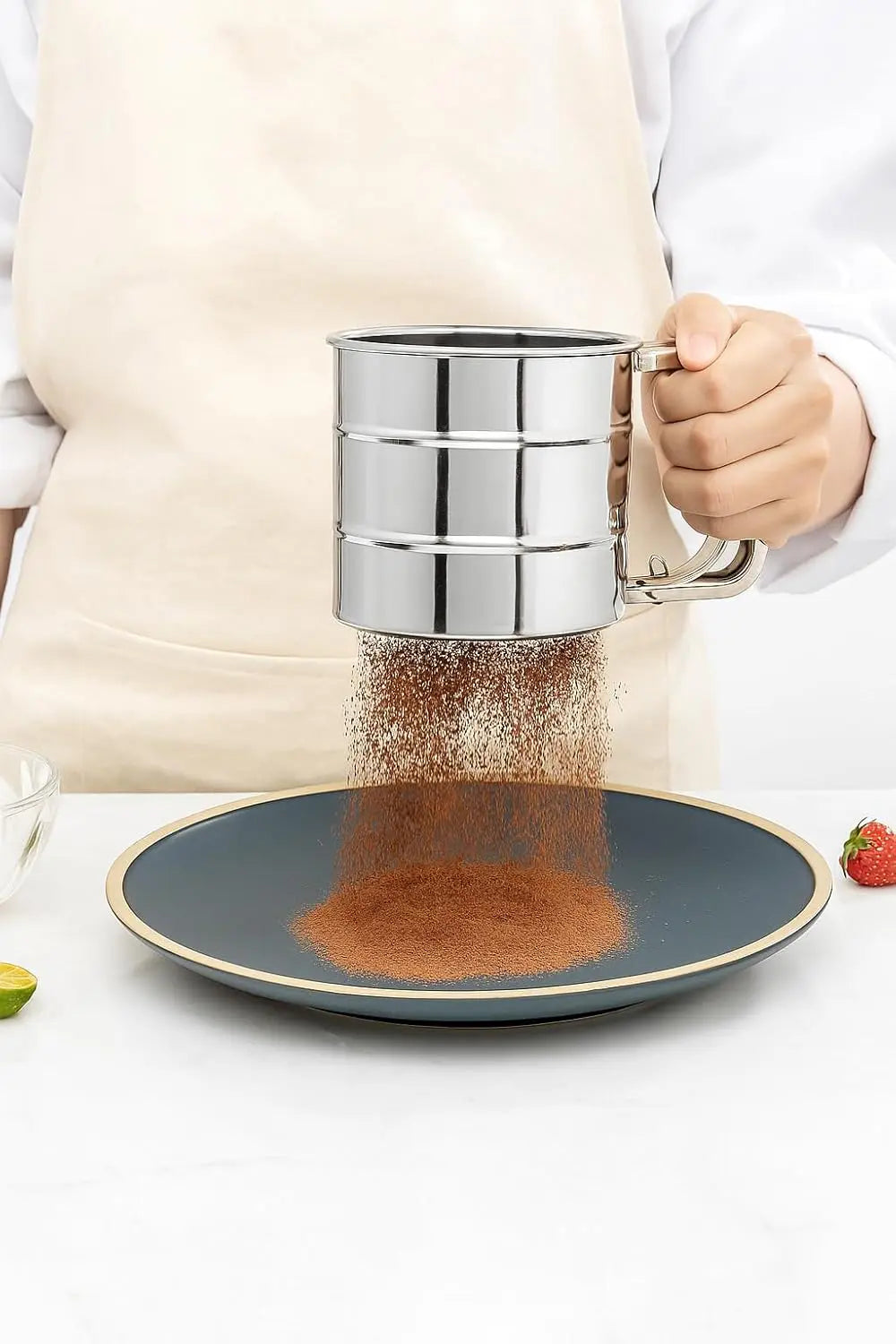 Stainless steel flour sifter